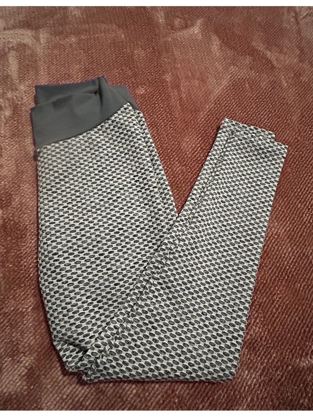 Source Unknown Black and White Textured Leggings